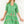 Tassel Puff Sleeve Floral Dress- Green