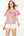 Floral Print Scallop Ruffle Top- Beige