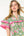 Ruffle Trim Floral Short Sleeve Top- Sage