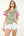 Ruffle Trim Floral Short Sleeve Top- Sage