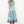 Striped Flutter Sleeve Floral Maxi Dress- Blue