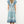 Striped Flutter Sleeve Floral Maxi Dress- Blue