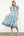 Striped Flutter Sleeve Floral Maxi Dress- Blue