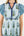 Striped Flutter Sleeve Floral Maxi Dress- Blue