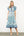 Striped Flutter Sleeve Floral Maxi Dress- Blue