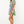 Tie Waist Puff Sleeve Print Dress- Green