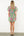 Tie Waist Puff Sleeve Print Dress- Green