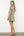 Tie Waist Puff Sleeve Print Dress- Green