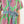 Tie Waist Puff Sleeve Print Dress- Green