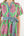 Tie Waist Puff Sleeve Print Dress- Green