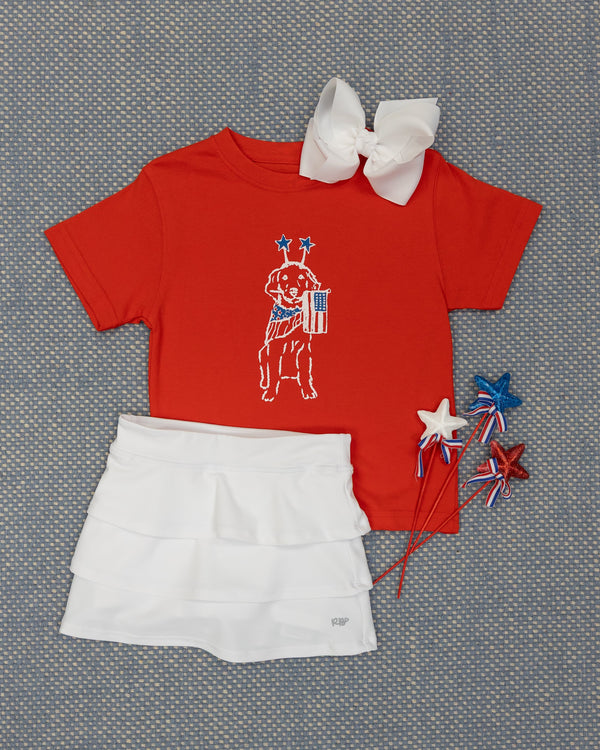 Red Patriotic Dog T-Shirt