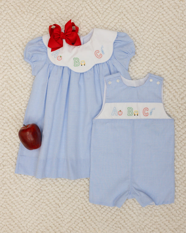 ABC Jon Jon- Lt. Blue Gingham