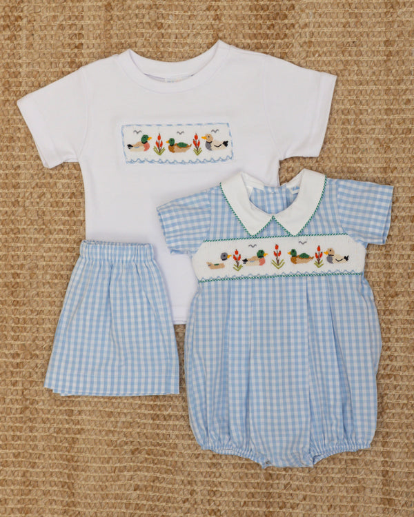 Mallard Ducks Smocked Tom Short Set