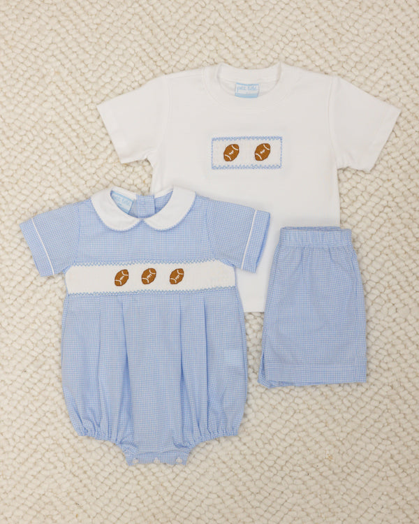 Football Bubble - Lt. Blue Gingham