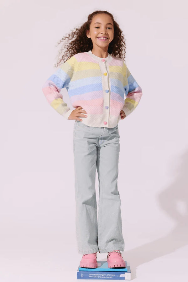 Pastel Rainbow Knit Cardigan