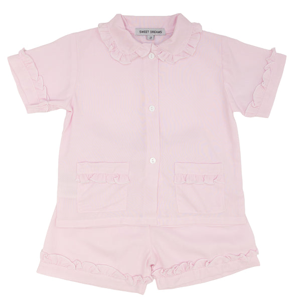 Pink Ruffle PJ Short Set