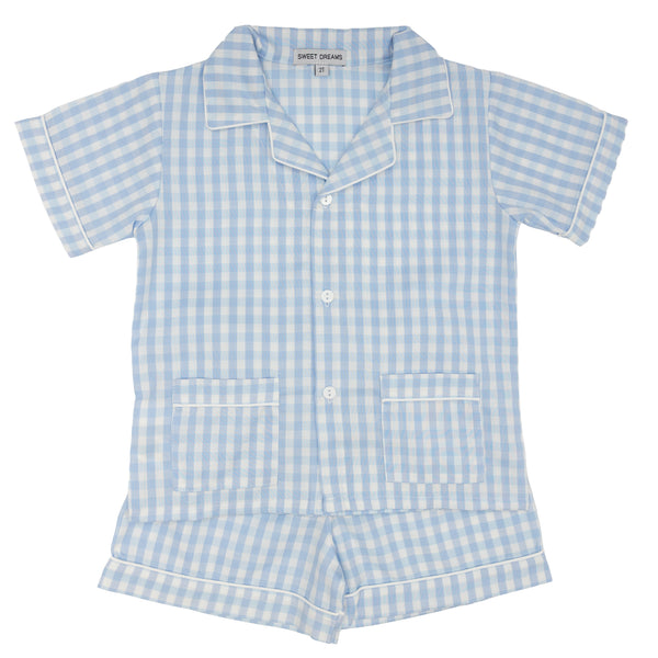Blue Gingham PJ Short Set