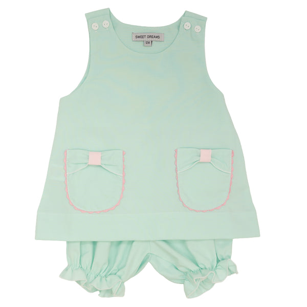 Bow Pocket Bloomer Set- Mint