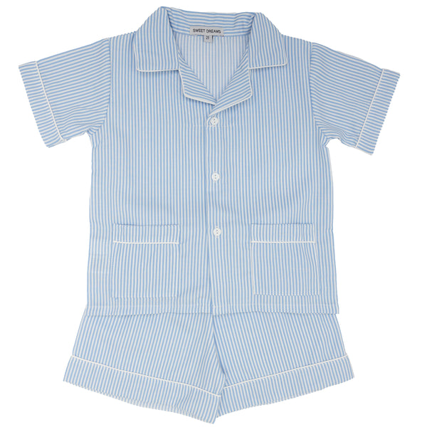Blue Stripe PJ Short Set