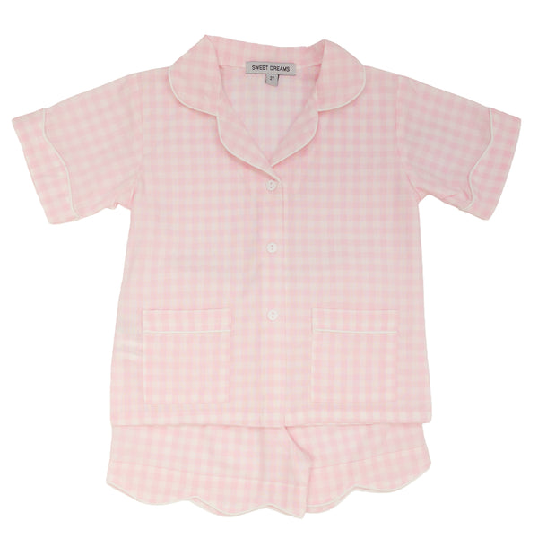 Pink Gingham PJ Short Set