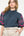 Hand Embroidered Sleeve Top- Denim Blue