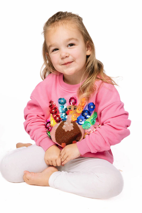 Pink Rainbow Flower Turkey Sweatshirt