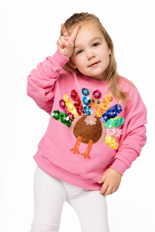 Pink Rainbow Flower Turkey Sweatshirt