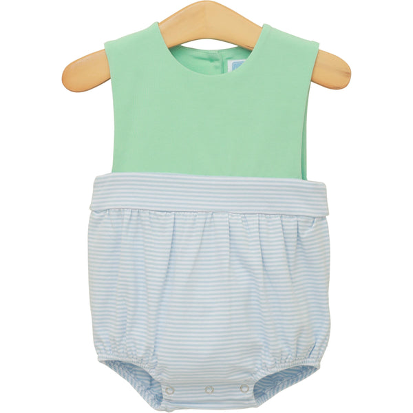 Thomas Sunsuit- Light Blue Stripes/Mint