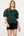 Mixed Media Puff Sleeve Knit Top - Green