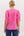 Band Collar Slit Neck Top- Fuchsia