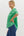 Band Collar Slit Neck Top- Green