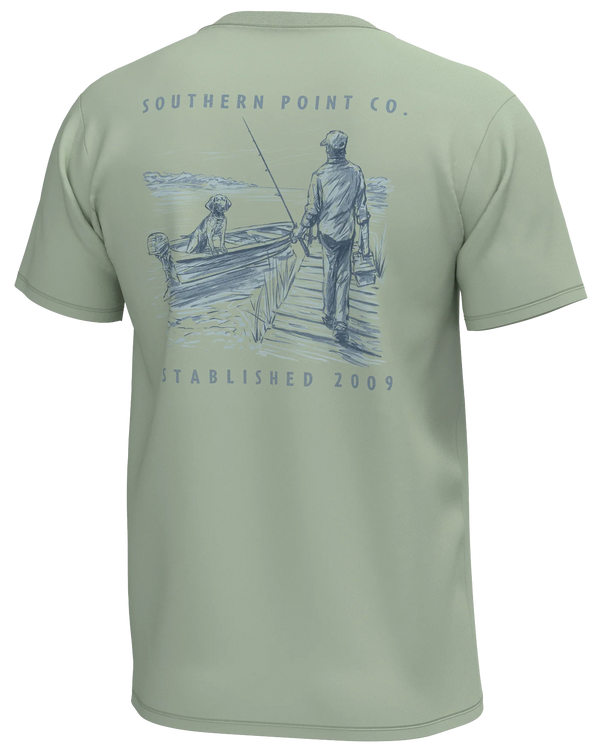 Youth Docked Boat Tee- Smoke Green