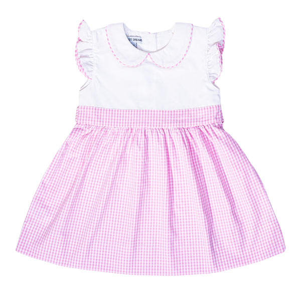 White & Pink Gingham Dress
