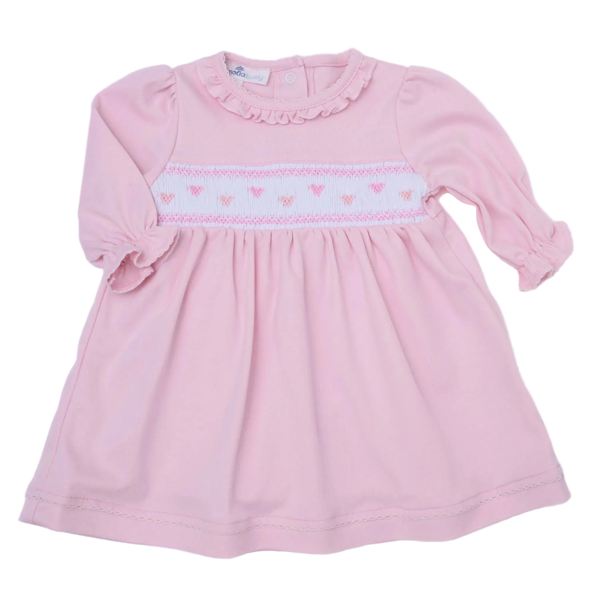 Valentine's Classics Smocked L/S Dress Set- Pink Valentine's Classics Smocked L/S Dress Set- Pink