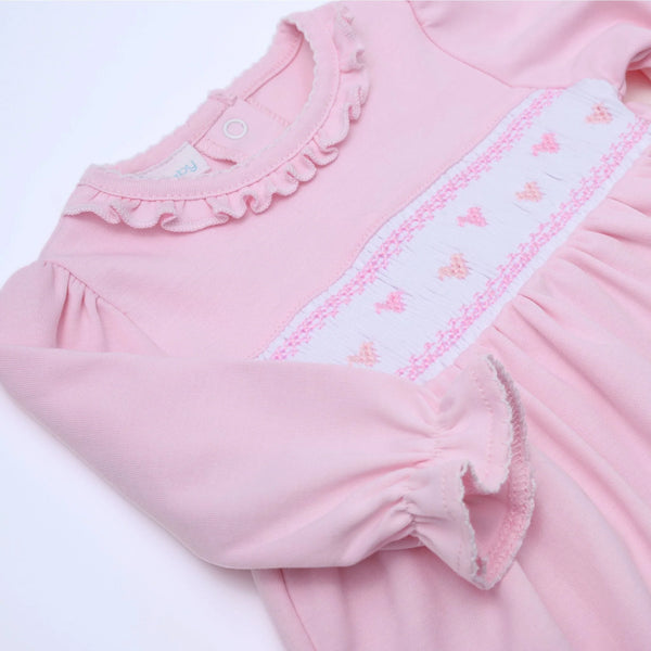 Valentine's Classics Smocked L/S Dress Set- Pink