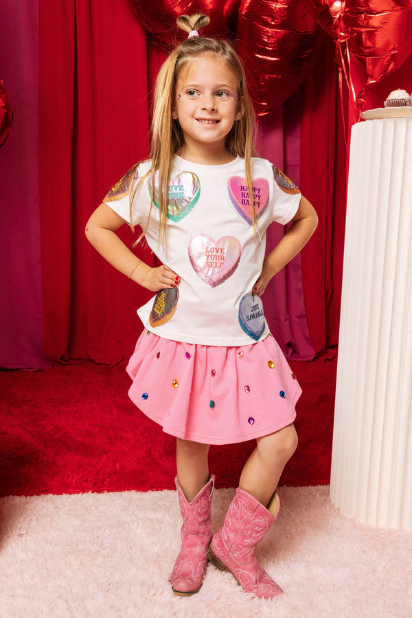 Positive Candy Hearts Tee- White