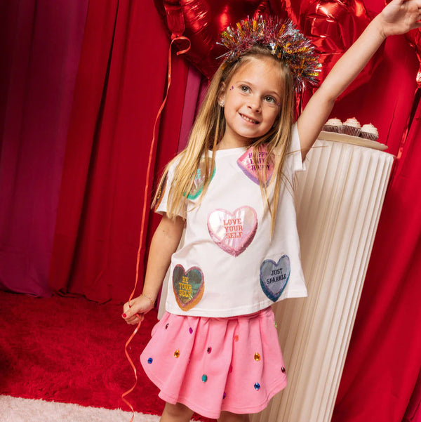 Positive Candy Hearts Tee- White