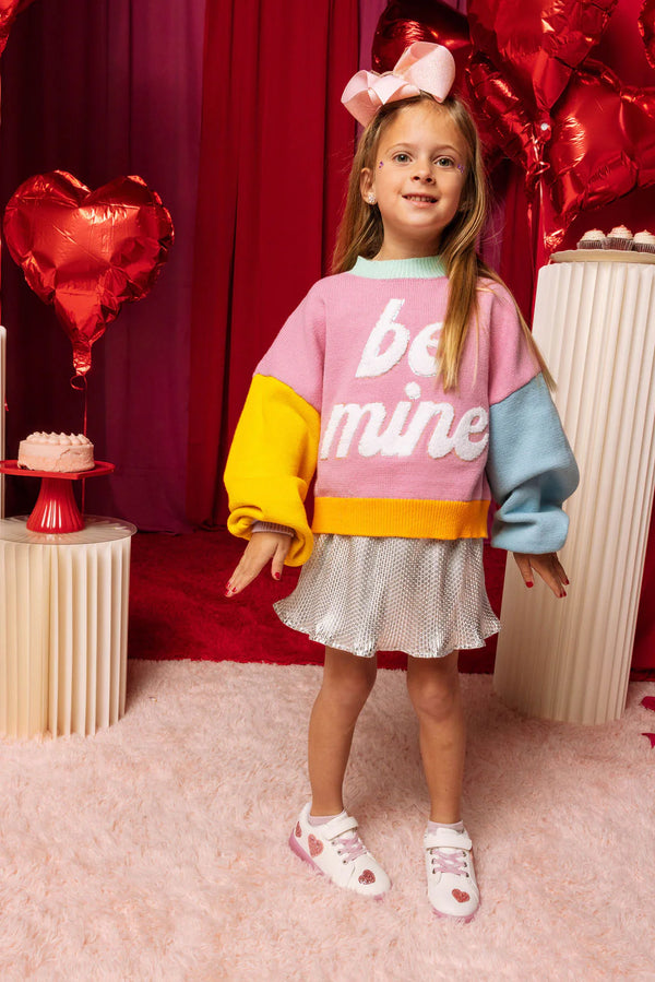 Pastel Colorblock Be Mine Sweater- Multi