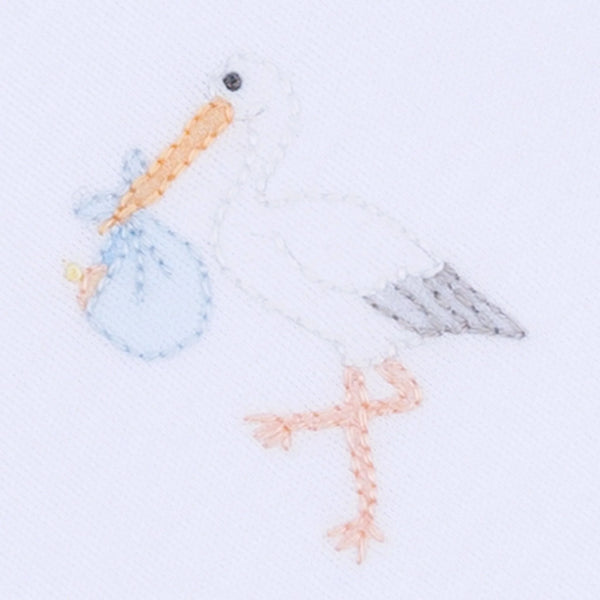 Vintage Stork Diaper Cover Set- Light Blue