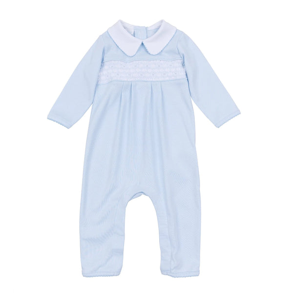 Walker's Classics Smocked Playsuit- Light Blue