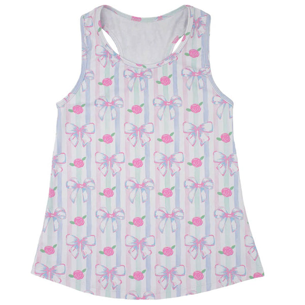 Racer Tank- Watercolor Bows