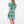 Ruffle Sleeve Print Dress- Mint