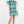 Ruffle Sleeve Print Dress- Mint