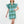 Ruffle Sleeve Print Dress- Mint