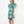 Ruffle Sleeve Print Dress- Mint