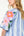 Striped Embroidered Puff Sleeve Top- Blue