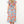 Smocked Waist Button Floral Dress- Light Blue