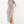 Smocked Waist Button Floral Dress- Light Blue