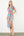 Smocked Waist Button Floral Dress- Light Blue