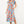 Smocked Waist Button Floral Dress- Light Blue